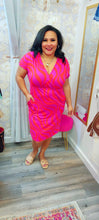 Load image into Gallery viewer, Marble Print Short Sleeve Elastic Waist Dress