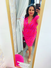 Load image into Gallery viewer, Marble Print Short Sleeve Elastic Waist Dress