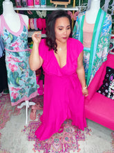 Load image into Gallery viewer, Pre Order Resort Pink Wrap Dress