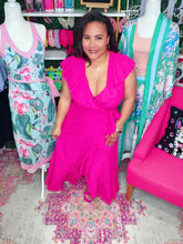 Load image into Gallery viewer, Pre Order Resort Pink Wrap Dress