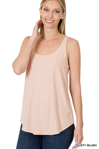 Sleeveless Round Hem Round Neck Top R1 B1