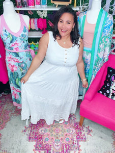 Preorder Resort Tiered White Dress