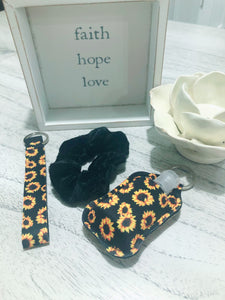 Hand Sanitizer Key Fob Scrunchie Bundle