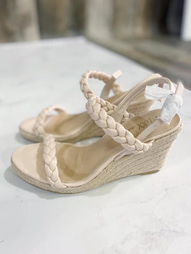 Luna Beige Braided Wedge