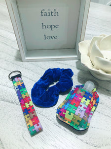 Hand Sanitizer Key Fob Scrunchie Bundle