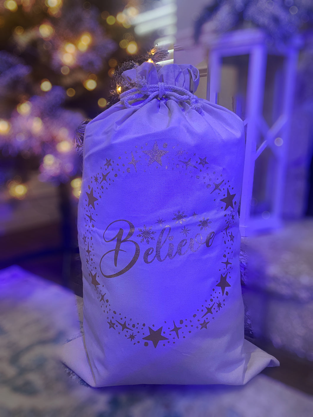 Believe Santa Sack Drawstring Bag