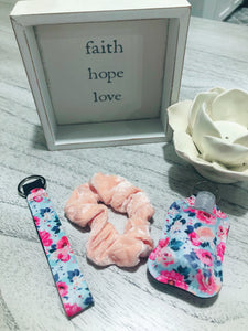 Hand Sanitizer Key Fob Scrunchie Bundle