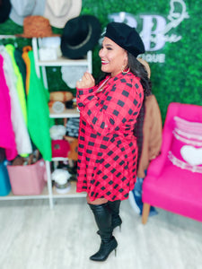 Making Spirits Bright Buffalo Plaid Dress