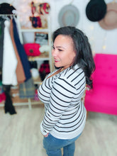 Load image into Gallery viewer, Sophia Snap Button Stripe Cardigan
