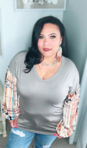 Curvy Work With Me Sage Top