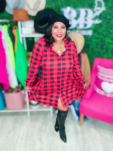 Making Spirits Bright Buffalo Plaid Dress