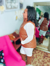 Load image into Gallery viewer, Faux Leather Puffer Vest