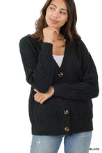 Load image into Gallery viewer, Set The Tone Waffle Knit Cardigan