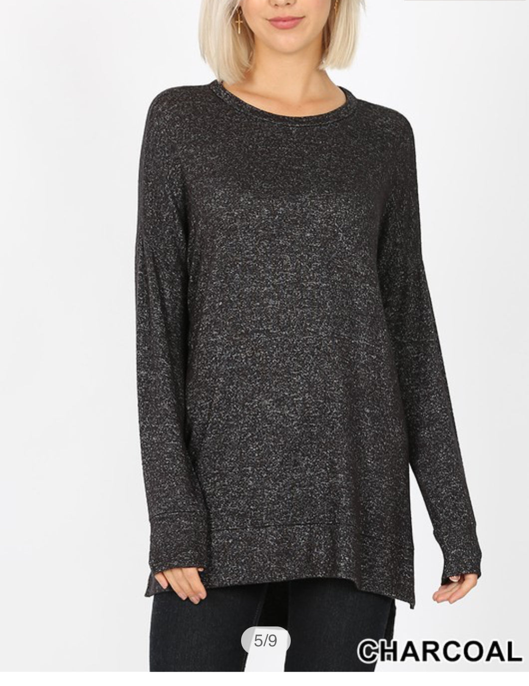 Zoey Melange Scoop Neck Sweater