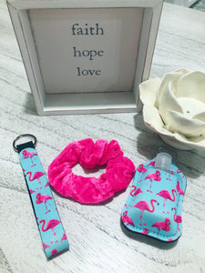 Hand Sanitizer Key Fob Scrunchie Bundle
