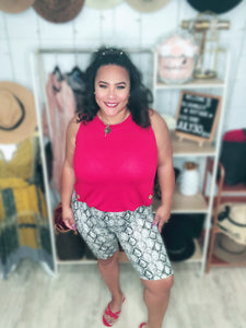 Sassy Snake Print Biker Shorts
