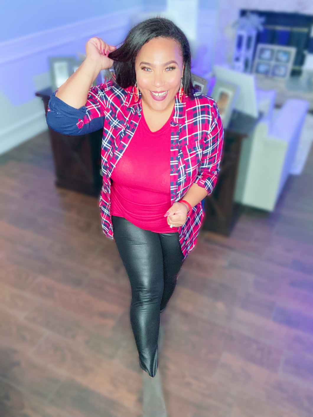 Gang Gang Plaid Top