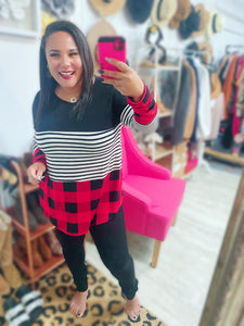 Full Of Fun Buffalo Plaid Top