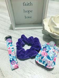 Hand Sanitizer Key Fob Scrunchie Bundle