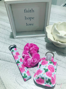 Hand Sanitizer Key Fob Scrunchie Bundle