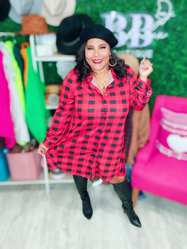 Making Spirits Bright Buffalo Plaid Dress