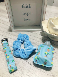 Hand Sanitizer Key Fob Scrunchie Bundle
