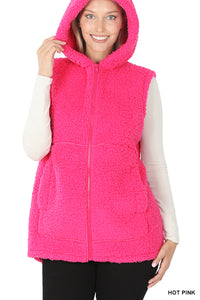 The Perfect Sherpa Hooded Pocket Vest