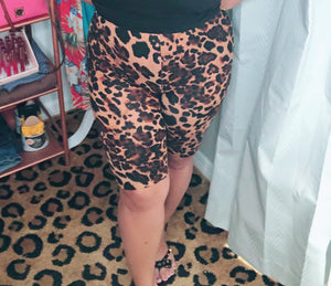 Bomb Leopard Biker Shorts