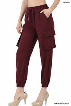 Load image into Gallery viewer, Deep Woven Drawstring Waist Cargo Joggers