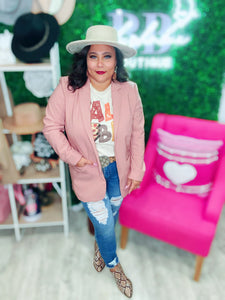 Money Moves Pink Wood Blazer